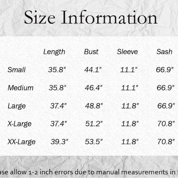 Kimono short Satin Robe Silver XL M MULTIPLE SIZES - Picture 5 of 12